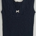 Vorschaubild 4 von Unterhemd Damen Gr. 36/S Schwarz Baumwolle Uni Romantisch Ärmellos