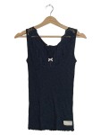 Vorschaubild 1 von Unterhemd Damen Gr. 36/S Schwarz Baumwolle Uni Romantisch Ärmellos