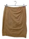 Vorschaubild 1 von Bleistiftrock Damen Braun Gr. 38/M Polyester Lochmuster Modern Casual