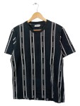 Vorschaubild 1 von T-Shirt Damen Gr. 40/L Schwarz Baumwolle Gestreift Casual Kurzarm