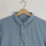 Vorschaubild 4 von Poloshirt Herren Gr. 48/M Blau Baumwolle Uni Casual Kurzarm Stickerei