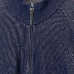 Vorschaubild 4 von Strickjacke Herren Blau Gr. 52/L Wolle Meliert Klassisch Langarm Casual