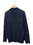 Vorschaubild 2 von Strickjacke Herren Blau Gr. 52/L Wolle Meliert Klassisch Langarm Casual