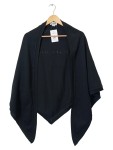 Vorschaubild 1 von Poncho Damen Schwarz Gr. UNI Baumwolle Casual Ärmellos Freizeit Cape