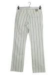Vorschaubild 2 von Stoffhose Herren Gr. W31/46/S Weiß Baumwolle Gestreift Sportlich Knopf