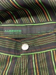 Vorschaubild 3 von Stoffhose Herren Schwarz Gr. W33/48/M Baumwolle Gestreift Sportlich Logo