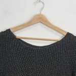 Vorschaubild 4 von Poncho Damen Grau Gr. UNI Wolle Meliert Casual 3/4-Arm Freizeit