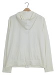 Vorschaubild 2 von Trainingsjacke Damen Gr. 40/L Weiß Polyester Sportlich Langarm Kapuze