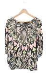 Vorschaubild 1 von Damen Bluse Gr. 36/S Mehrfarbig Grafisches Muster Elegant Vintage