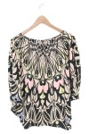 Vorschaubild 2 von Damen Bluse Gr. 36/S Mehrfarbig Grafisches Muster Elegant Vintage