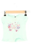 Vorschaubild 1 von Kinder T-Shirt Gr. 68 Grün Florales Muster Rüschen Kurzarm