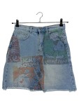 Vorschaubild 1 von Jeansrock Damen Gr. 36/S Blau Baumwolle Grafisch Casual Freizeit