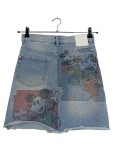 Vorschaubild 2 von Jeansrock Damen Gr. 36/S Blau Baumwolle Grafisch Casual Freizeit