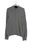 Vorschaubild 1 von Strickjacke Herren Gr. 50/M Grau Baumwolle Meliert Casual Langarm