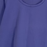 Vorschaubild 4 von T-Shirt Damen Lila Gr. 50/L Baumwolle Uni Casual Halbarm Freizeit