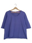 Vorschaubild 1 von T-Shirt Damen Lila Gr. 50/L Baumwolle Uni Casual Halbarm Freizeit