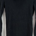 Vorschaubild 4 von Strickkleid Damen Schwarz Gr. 32/XXS Baumwolle Rippstrick Klassisch