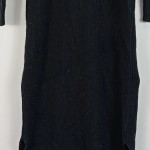 Vorschaubild 5 von Strickkleid Damen Schwarz Gr. 32/XXS Baumwolle Rippstrick Klassisch