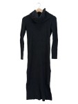 Vorschaubild 1 von Strickkleid Damen Schwarz Gr. 32/XXS Baumwolle Rippstrick Klassisch