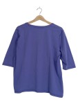 Vorschaubild 2 von T-Shirt Damen Lila Gr. 50/L Baumwolle Uni Casual Halbarm Freizeit