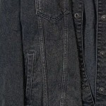 Vorschaubild 4 von Jeansjacke Herren Schwarz Gr. 52/L Baumwolle Uni Casual Langarm Freizeit