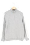 Vorschaubild 1 von Herren Sweatshirt Grau 46/S Half-Zip mit Streifen Casual Sportlich
