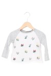 Vorschaubild 1 von Kinder Langarmshirt Gr. 80 Weiß Blumen Stickerei Casual