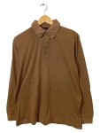 Vorschaubild 1 von Poloshirt Herren Gr. 48/M Braun Baumwolle Uni Klassisch Langarm Knopf