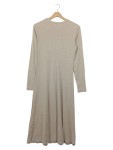 Vorschaubild 2 von Freizeitkleid Damen Beige Gr. 36/S Baumwolle Rippstrick Casual 115 cm