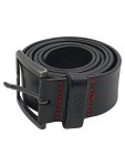 Vorschaubild 1 von Gürtel Ledergürtel Breit Rot Ziernaht Schwarz Gr. 42 Uni Casual 5 cm
