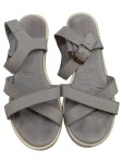 Vorschaubild 2 von Wedges Damen Gr. 38 Grau Leder Schnalle 7.5 cm Casual Freizeit Uni