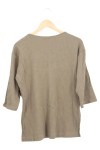 Vorschaubild 2 von Damen T-Shirt 3/4 Arm Rippstrick Grau Gr. 34 XS Basic Casual