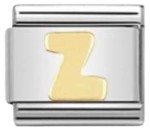 Vorschaubild 1 von Charm Anhänger Buchstabe Z Silber Gold Damen Klassisch Modern