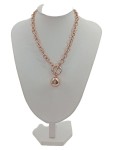 Vorschaubild 1 von Kette mit Anhänger Knebelverschluss Gliederkette Damen Rosa Metall Uni