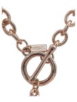 Vorschaubild 2 von Kette mit Anhänger Knebelverschluss Gliederkette Damen Rosa Metall Uni