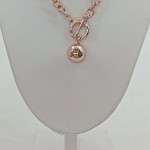 Vorschaubild 3 von Kette mit Anhänger Knebelverschluss Gliederkette Damen Rosa Metall Uni