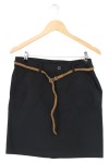 Vorschaubild 1 von INFINITI Damen Wickelrock Gr. 36/S Schwarz Baumwolle Casual mit Gürtel