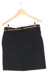 Vorschaubild 2 von INFINITI Damen Wickelrock Gr. 36/S Schwarz Baumwolle Casual mit Gürtel