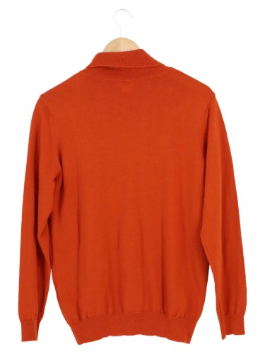 Damen Pullover Rollkragen Orange Gr. 42 Merino Wolle Akryl Rippstrick - Bild 2