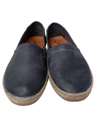 VENTURINI Slipper Damen 37 Blau Casual Leder Espadrille