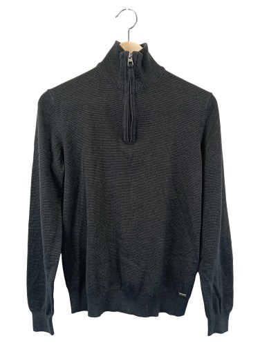 Herren Pullover S Dunkelgrau Reißverschluss Baumwolle - Bild 1