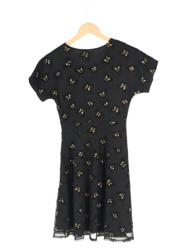 ISKA LONDON Cocktailkleid Damen 36/S Schwarz Gold Schmetterlinge