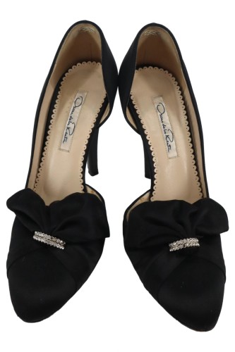 OSCAR DE LA RENTA Pumps Damen Schwarz Schleife Strass
