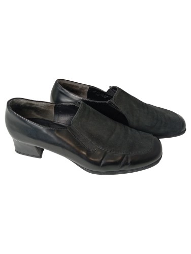 Damen Slipper Leder Wildleder Schwarz Gr. 40 Elegant Freizeit - Bild 1