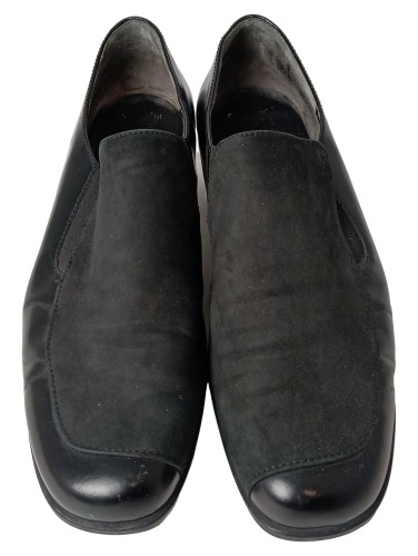 Damen Slipper Leder Wildleder Schwarz Gr. 40 Elegant Freizeit - Bild 2