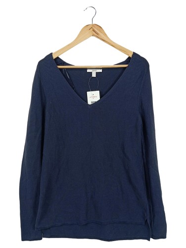 ESPRIT Damen Pullover Blau 34/XS Casual V-Ausschnitt Baumwolle