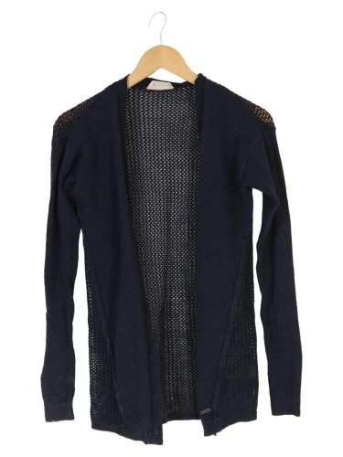 HOLLISTER Damen Strickjacke Blau 34/XS Casual Lochmuster