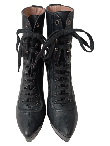 PURA LÓPEZ Stiefelette Damen Schwarz Elegant Vintage Luxuriös