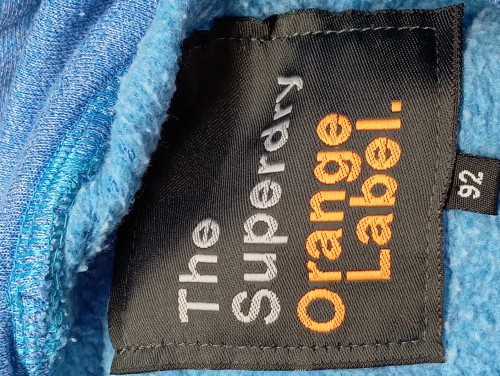 Kapuzenpullover Kinder Gr. 92 Blau Baumwolle Logo Print Streetwear - Bild 3