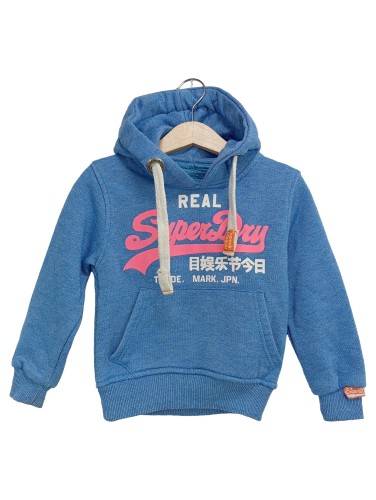 Kapuzenpullover Kinder Gr. 92 Blau Baumwolle Logo Print Streetwear - Bild 1